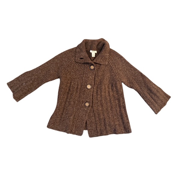 Neiman Marcus Collection 100% Cashmere Cardigan Sweater in Brown (S) - Picture 2 of 7